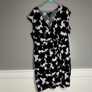 Lane Bryant Black and White Floral Midi Dress